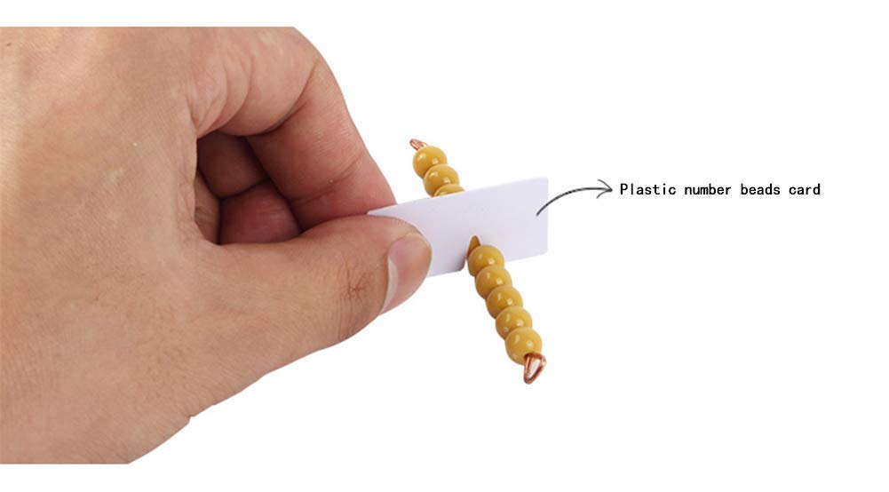 Montessori Golden Bead Material Set - Banca decimale in legno per manipolazioni matematiche e ausili didattici per l'asilo e l'istruzione elementare