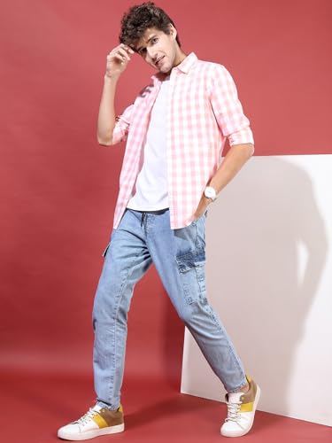 Image of Highlander Men's Slim Fit Shirts | Checked | Long Sleeves | Spread Collar | Casual Shirts | Stylish Shirt