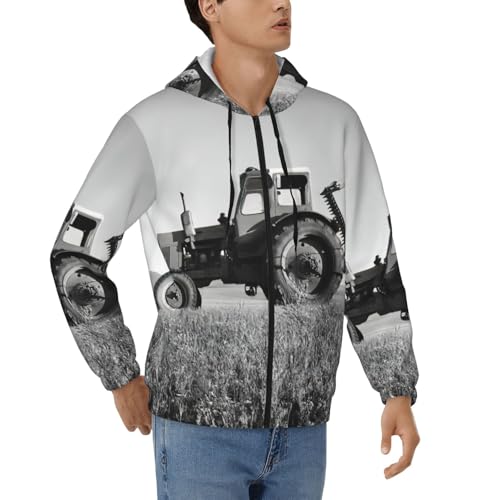 Tracteur agriculture hommes full zip casual hoodie manches longues chaud