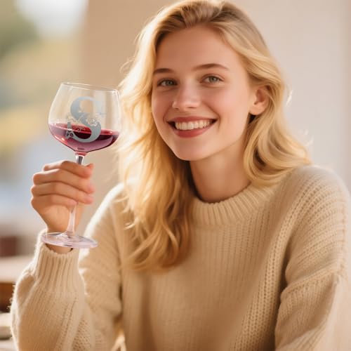 Personalized Monogram Gifts for Women, Birthday Personalised Wine Glass Gifts for Women, Personalised Gin Glass, Red Wine Glasses,Birthday Christmas Gifts for Her Mom Wife Sister Daughter Friend(S)