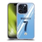 Head Case Designs Officially Licensed Manchester City Man City FC Omar Marmoush 2025/26 Players Home Kit Gel Case [Military Grade] Compatible with Apple iPhone 15 Pro and Compatible with MagSafe