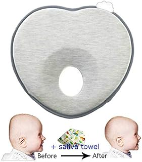 OnefunTech Baby Head Shaping Pillow, Newborn Infant Anti Roll Pillows Neck Prevent Ba