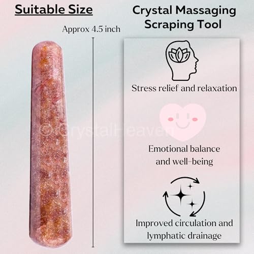 Image of Strawberry Quartz Crystal Wand - Smooth Crystal Wand for Energy Healing, Chakra Balancing, Meditation and Home Decor - Crystals and Healing Stones for Gift