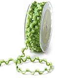 May Arts 3/8-Inch Wide Ribbon, Olive Scalloped Trim