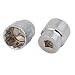 Aexit 1/2-inch Square Hand Operated Tools Drive 32mm 12-Point Shallow Impact Socket Silver Tone 2pcs Model:85as395qo330