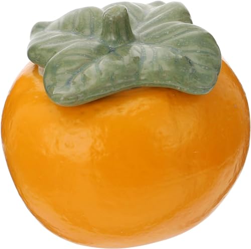 FAVIYA Storage Jars ，1pc Orange Tea Caddy Fruit Container Food Storage Jar Tea Storage Jar Coffee Container Snack Jars Ceramic Tea Canister Container for Flour Sugar Bowls Tea Leaf Container Cereals