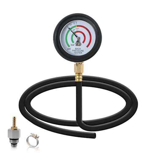Exhaust Back Pressure Tester,Exhaust Back Pressure Gauge Kit with 6 Ft Hose and M12/M18 Adapters – Diagnose Catalytic Converter Issues Efficiently