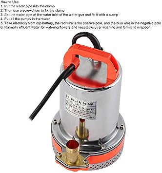 DC Submersible Pump, Solar Submersible Pump 8m Lift, 12v Swimming Pool Cleaning Device with 2.1meter Cable Suitable for Garden, Farm Irrigation, Water Tank Filling (12V)