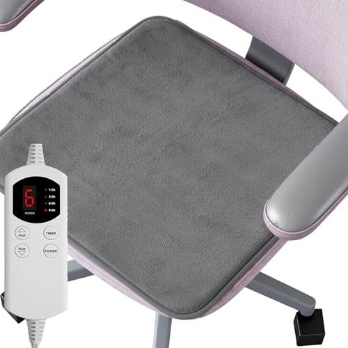 Euscmaic Heated Pad Heating Pad Mini Electric Heated Seat Pad 6 Temperature Levels and Setting Timers Function with Auto Shut Off Machine Washable for Back Neck Shoulder Belly - 18x18