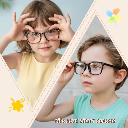 Image of Kids Blue Light Glasses for Girls Boys Teens Age 2-18, Anti Glare Computer Gaming Glasses for School & Screen Time