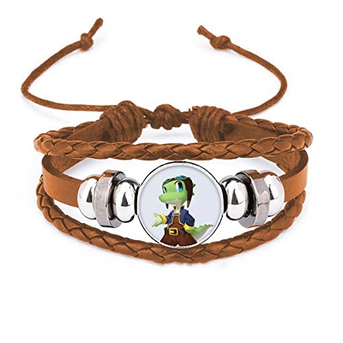 Bracelet en cuir dinosaure Love You bijou réglable motif jurassique enfant
