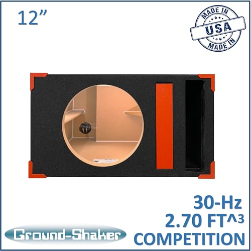 Image of 30HZ Reinforced Competition Single Ported Sub Box Sub Woofer Enclosure Speaker Box Car Audio Subwoofer Ground Shaker Box Ground-Shaker (Corners RED, 12 inch)