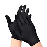 GSHLLO 6 Pairs Black Cotton Gloves Work Gloves Coin Gloves Jewelry Inspection Gloves for Women Men