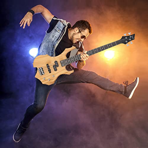 Glarry Electric Bass Guitar 4 Strings Buring Fire Style Full Size For Beginner Right Hand With Bag, Strap And Accessories (Burlywood) #TOP6