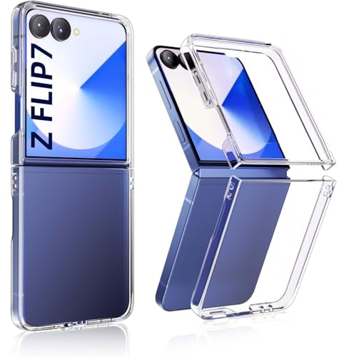 Amazon.co.jp: For Galaxy Z Flip7 ケース クリア 耐衝撃 PC素材