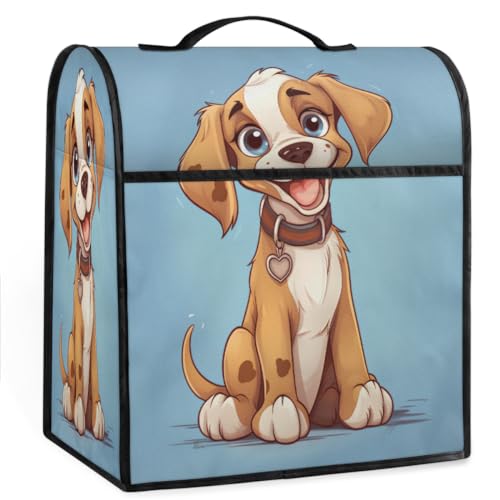 Coffee Maker Cover Cute Dog Printing Kitchen Appliance Covers Small Appliance Covers Blender Cover Juicer Cover Dust Covers for Kitchen Appliances with Top Handle and Pockets,Washable,C194