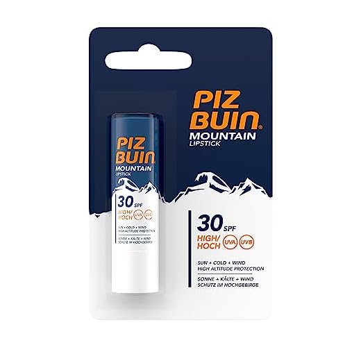 Piz Buin Mountain Lipstick, läppvårspenna för vinteridrottare, solskydd för läppar, SPF 30, 50 ml