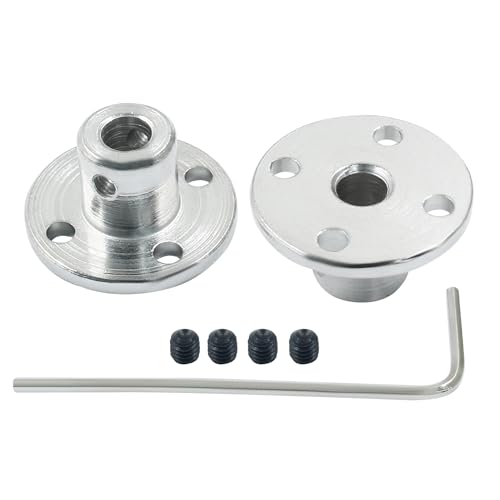 Luomorgo 4 Pcs 5mm/3/16 inch Metal Flange Shaft Coupling Rigid Flange Coupling Motors Guide Shaft Axis Bearing