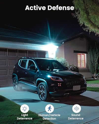 Wireless Solar Security Cameras for Home with Auto Tracking and Color Night Vision (2 Pack)