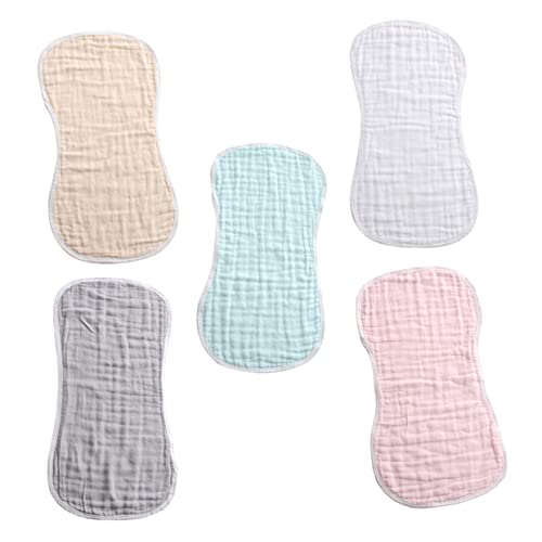 Milisten 5Pcs Newborn Burp Cloths Absorbent Cotton Burping Rags Soft Gentle for Delicate Skin for Nursing Drool Protection
