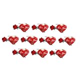 USHOBE 10Pcs Valentines Day Heart Brooches and Pins Luminous Breastpin Flashing Lapel
