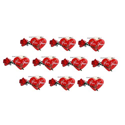 Ushobe 10Pcs Valentines Day Heart Brooches And Pins Luminous Breastpin Flashing Lapel #TOP24