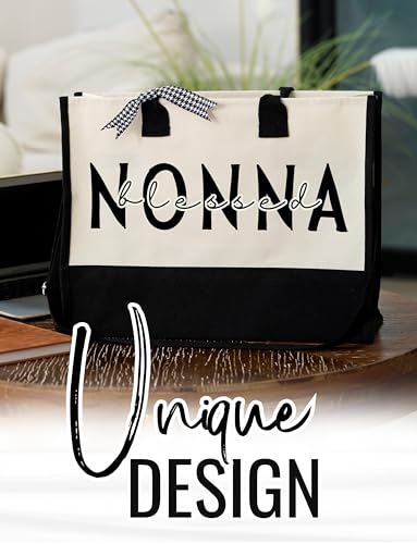 Bolsa Tote de Lona InnoBeta para Abuela con Cierre y Correa miniatura 3