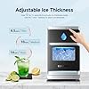 EUHOMY LunaArc Crescent Ice Maker Countertop, 16Pcs Ready in 12Mins, 1600Pcs/Day, Auto Deep Cleaning, Timer, Adjustable Ice Thickness, Portable Ice Cube Maker for Whiskey/Coffee/Soft Drinks