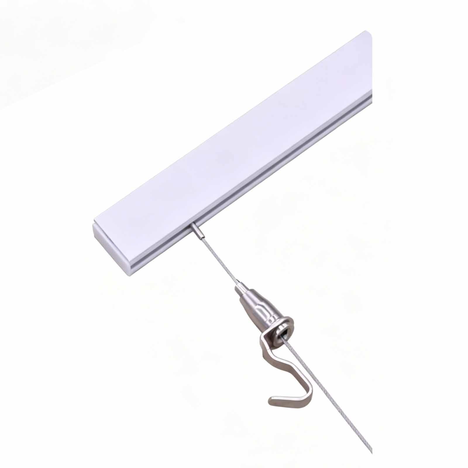 Hanging Picture Track, Minimalist Gallery Art Display Rail with Cable Hooks, Versatile Wall Hanging System for Photos Paintings(White,200cm)