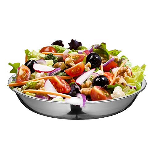 Eslite 6-Piece 18/10 Stainless Steel Round Plates,Dinner Plate Dish,9-Inch #TOP4