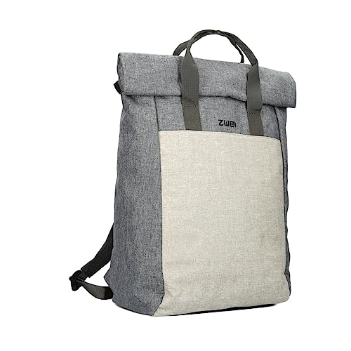 Zwei Rolltop-Rucksack Benno BE260 wasserabweisender Laptop-Rucksack 16/18 L robustes Material viele Fächer + Schlüsselband + Flaschenhalter, perfekt für Freizeit, Uni, Büro, zeitloses Design (creme)