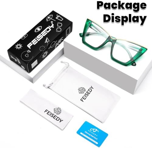 FEISEDY Fashion Cat Eye Blue Light Blocking Glasses for Women Fake Retro Anti Glare Eyeglasses Stylish Blue Light Eyewear Frame B0240 — view 6