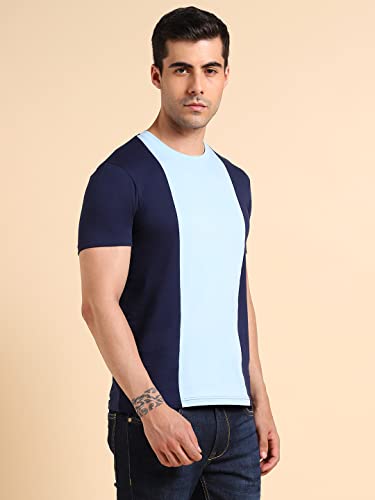 Image of Dennis Lingo Men's Cotton Slim Fit Solid Round Neck T-Shirt