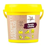 Lederfett farblos 1000 ml Dose by Bense & Eicke, pflegt und nährt Glattleder, Schutz vor Nässe, macht weich und geschmeidig, für Sattel, Schuhe und Motorradbekleidung, 1000 ml