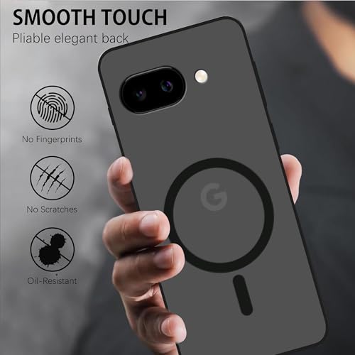 Image of amazon basics Luxury Paper Thin Case Cover for Google Pixel 9A 5G | Matte Finish | Compatible with magsafe | (Black, Google Pixel 9A 5G)
