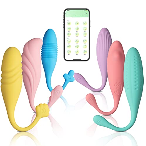 Bullet Vibrator for Women, APP Control Smarter Vibrator Macarons Vibrator Include Vibrating, Kneed, Pulse, Rotation, Telescopic, Swing with 9 Stimulations Mode 6pcs/Set