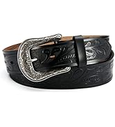 Western Belts for Women, CR 1.5" Leather Cowgirl Belt for Jeans Pant, Cowboy Country Belts for Wo...