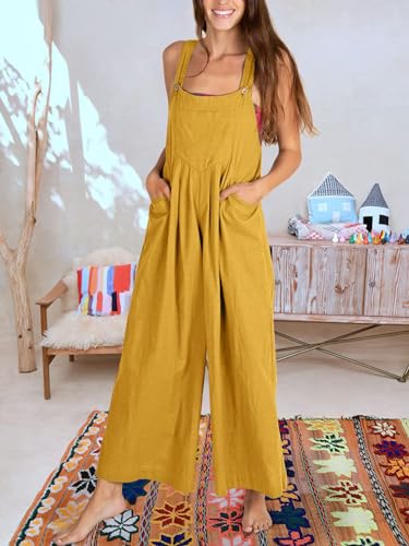Monos para mujer UNeedVog de pierna ancha y diseño holgado sin mangas 4