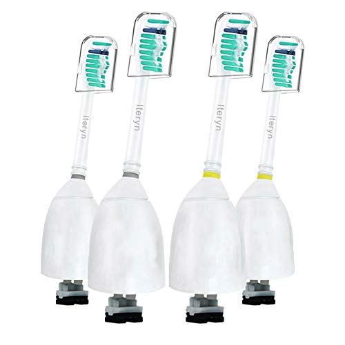 Iteryn Replacement Toothbrush Heads with Caps, Compatible with E-Series HX7022 HX7023 HX7026 HX7066 etc (4PCS)