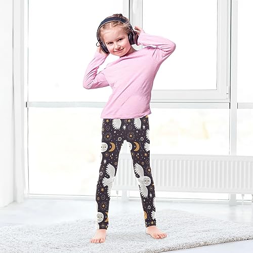 Polar Owls Girls' Leggings Toddler Doodles Moon Kids Yoga Pants Dance Active Tights 5T4