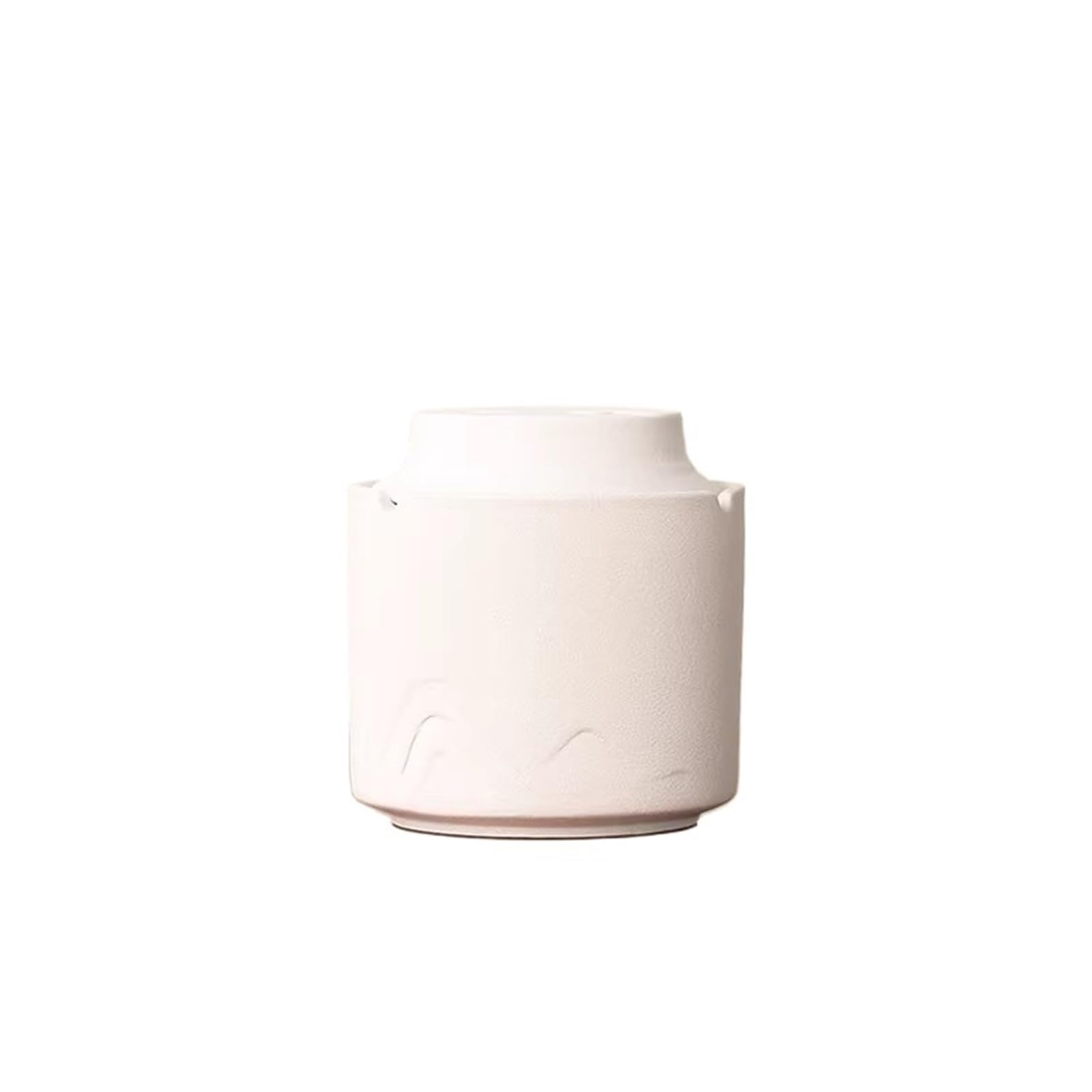 Ceramic Ashtray Gradient With Lid Home Office Ornament Tea Ceremony Accessory Decorative(White)