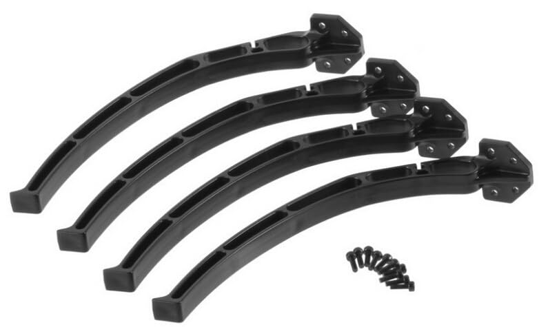 4pcs/set universal Aircraft Qudcopter Wheels Tripod Landing Skids Gear for F450 F550 SK480 (1 set)(Black)