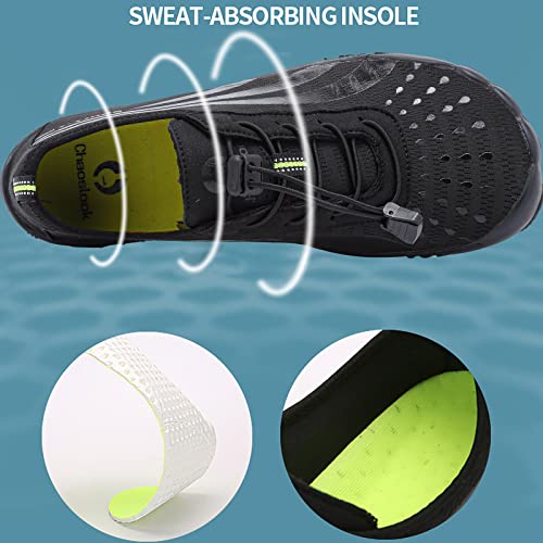 Chaoslook Men Water Shoes Lightweight Aqua Shoes Outdoor Athletic Sport Shoes Quick Dry Barefoot For Swimming Diving Kayaking Yoga Black #TOP4