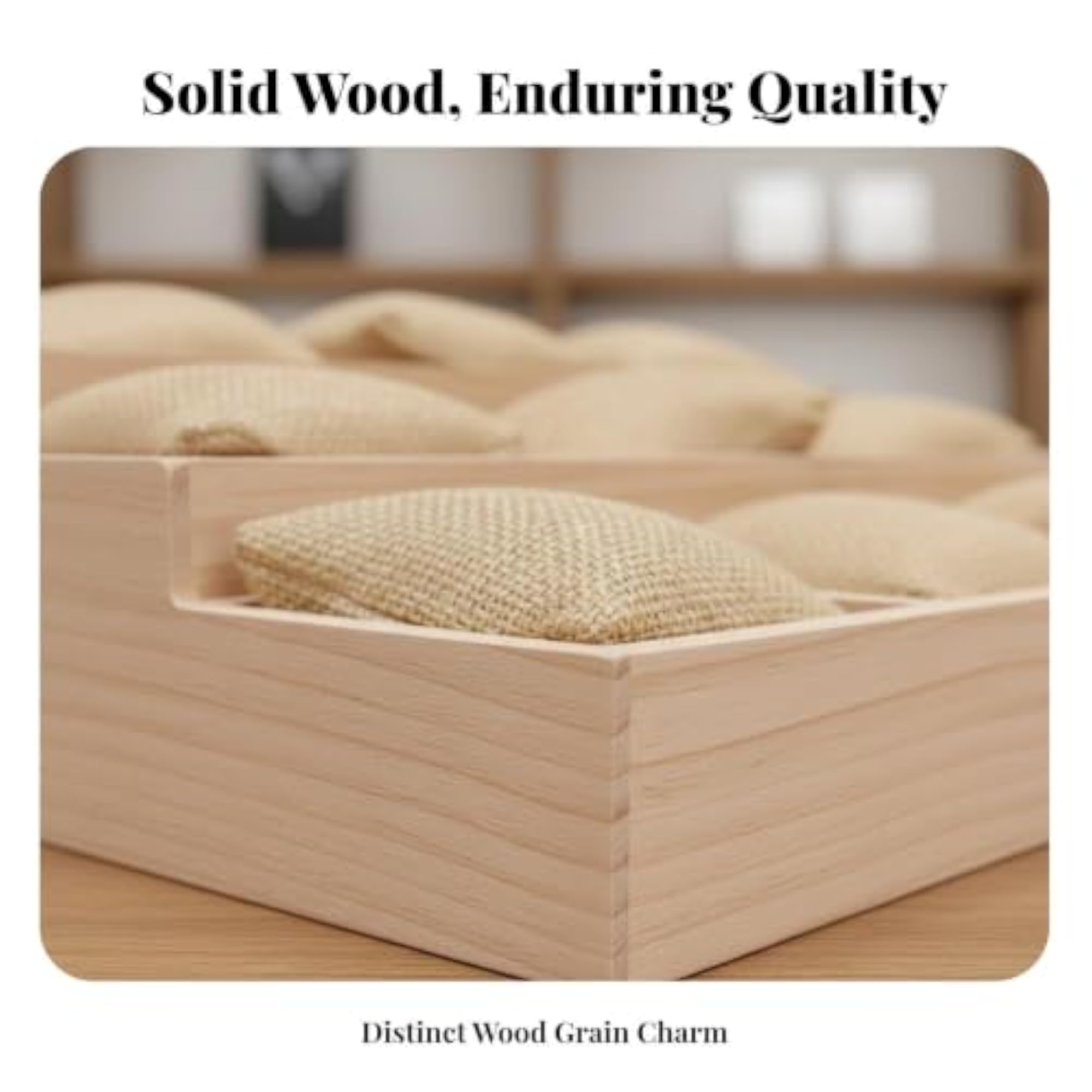 Jewelry Display Tray with Pillows, Solid Wood Frame