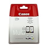 Canon – 2 x 8287 B 005, 8287B005/PG-545 CL 546, PG545/CL-546 Original Tinte Schwarz, Cyan, Magenta, Gelb