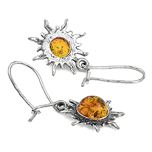 Ian and Valeri co. Amber Sterling Silver Sun Earrings2
