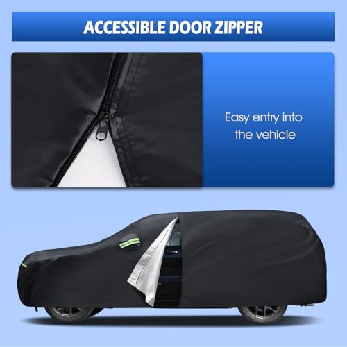 Image of Car Cover Custom Fit for Jeep Grand Cherokee 2000-2026, Migaven Waterproof Full Exterior Cover Sun Rain Protection with Door Zipper and Cotton Lining