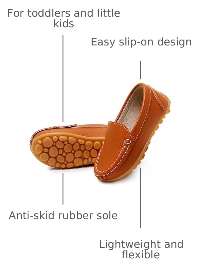 Image of RVROVIC Kids Girls Boys Slip-on Loafers Oxford PU Leather Flats Shoes(Toddler /Little Kid)
