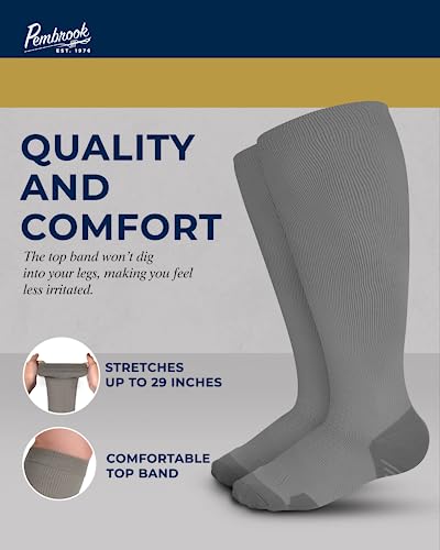 Pembrook Plus Size Compression Socks Wide Calf  - Up To 6Xl | 20-30 Mmhg Wide Calf Compression Socks For Women Plus Size | Extra Wide Calf Compression Socks Women #TOP2