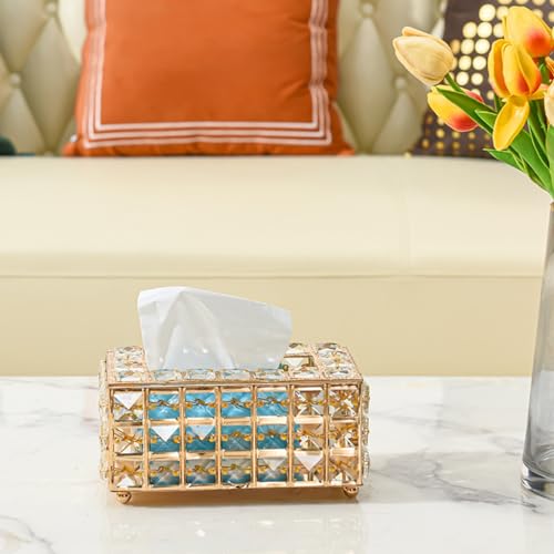 Retângulo De Capa De Caixa De Tecido Dourado, Suporte De Capa De Caixa De Tecido Arte Moderna Decora